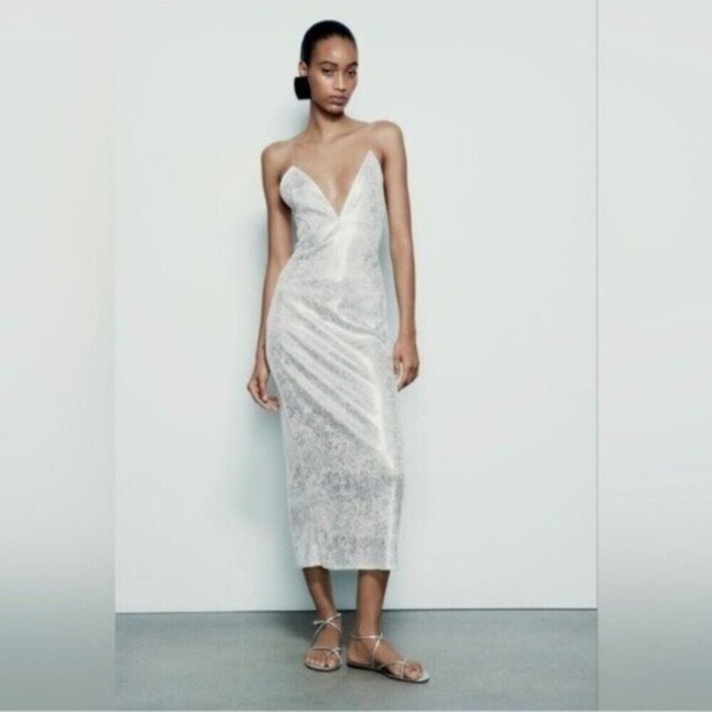 Zara White Midi Dress
